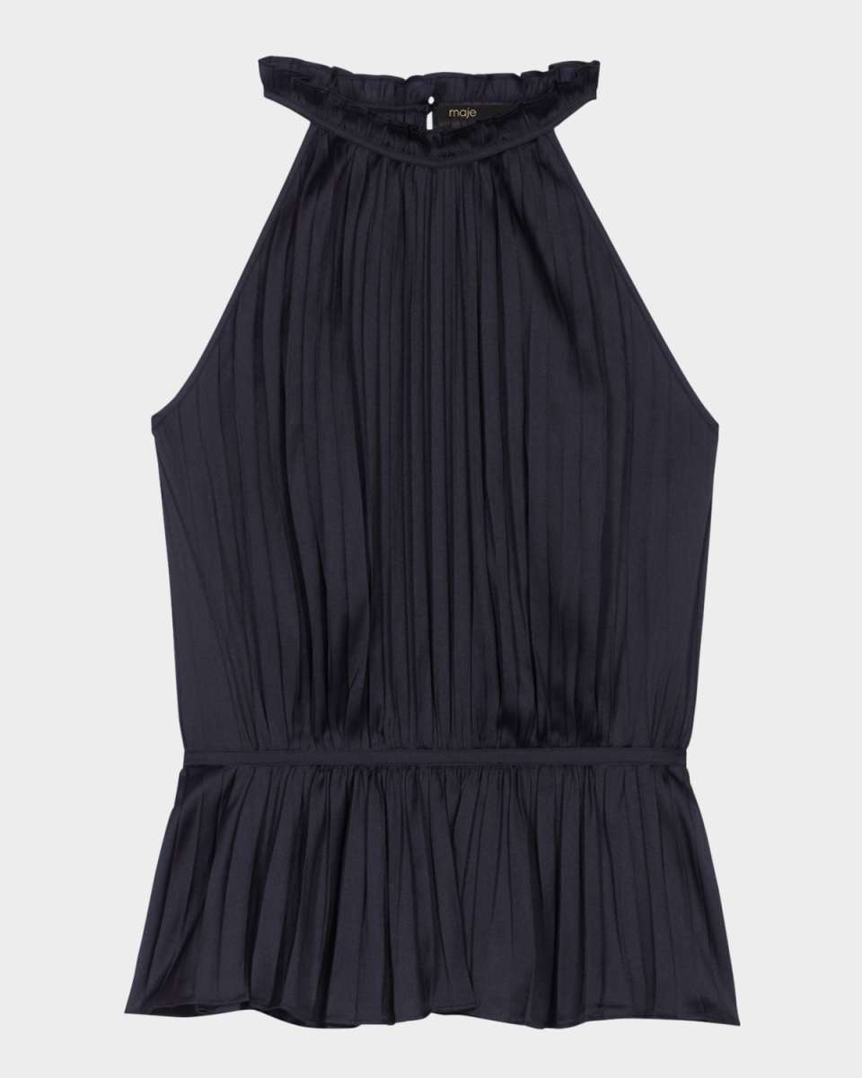 Leville Pleated Satin Top